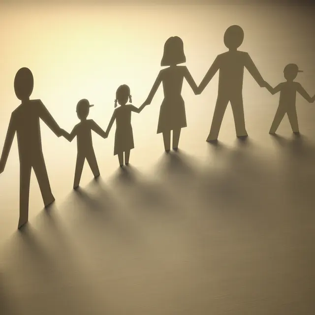 Familiy represented by paper figures